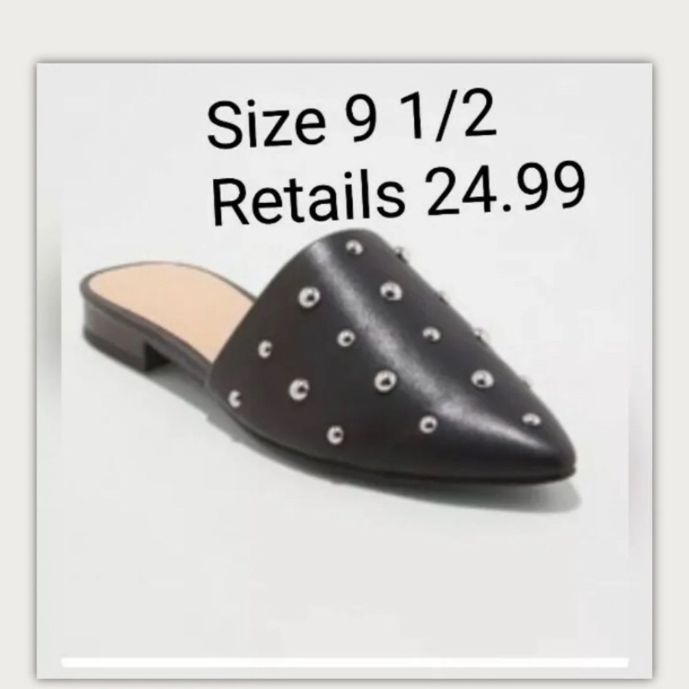 Pair black beaded shoes